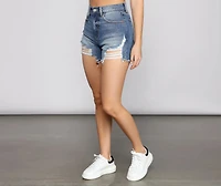 High Rise Frayed Cutoff Shorts