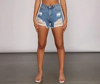 Distressed To Impress Cutoff Denim Shorts