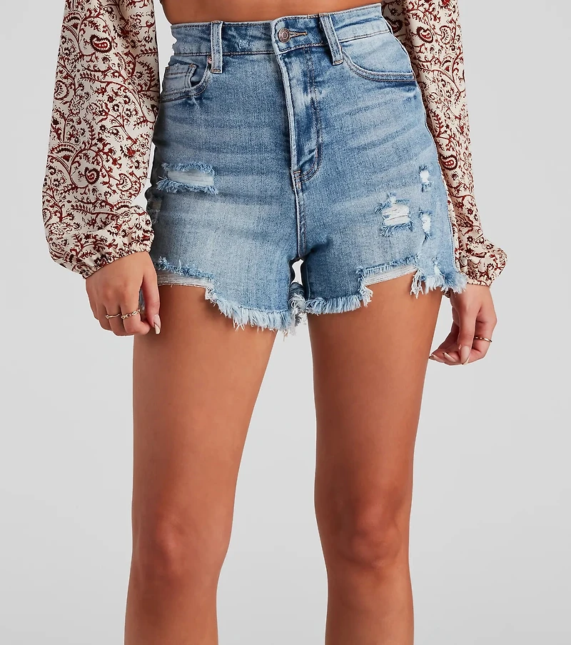 Reese Distressed Mom Shorts by Windsor Denim