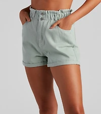 Paper Bag Of Tricks Denim Cuff Shorts