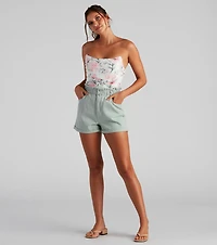 Paper Bag Of Tricks Denim Cuff Shorts