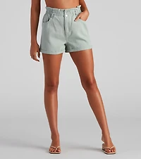 Paper Bag Of Tricks Denim Cuff Shorts