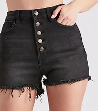 Remy High-Rise Button-Fly Denim Shorts