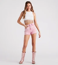 Remy High-Rise Acid-Wash Denim Shorts by Windsor