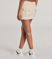 Casual Slay Mid Rise Belted Denim Skort