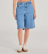 Latest Trend Mid-Rise Denim Jorts