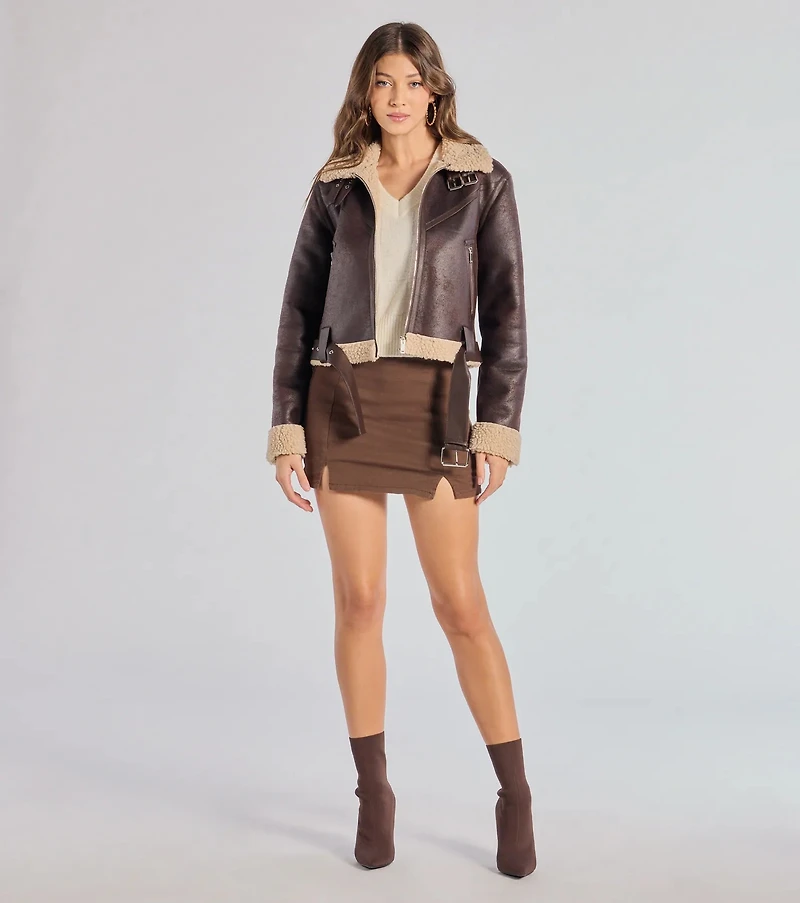 Casual Look Denim Mini Skort