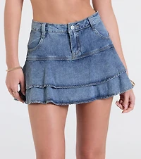 Daylight Darling High-Rise Ruffled Denim Skort