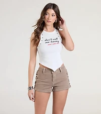 Trendsetting Vibe Lace-Up Denim Shorts