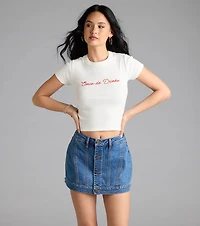Timeless Staple Mid-Rise Button Denim Skort