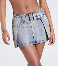 Such A Cinch Mid-Rise Belted Denim Skort