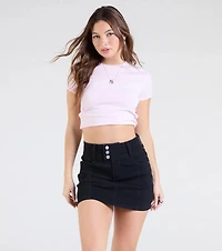 For A Ride Denim Mini Skort