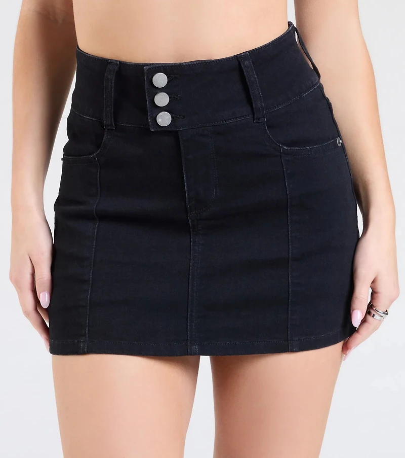 For A Ride Denim Mini Skort