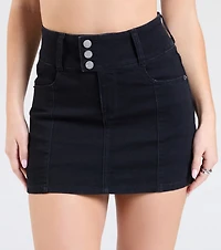 For A Ride Denim Mini Skort