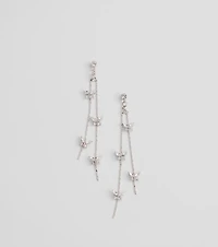 Sparkly Charm Rhinestone Butterfly Linear Earrings