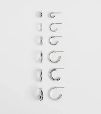 Sleek And Chic Six Pack Earrings Set