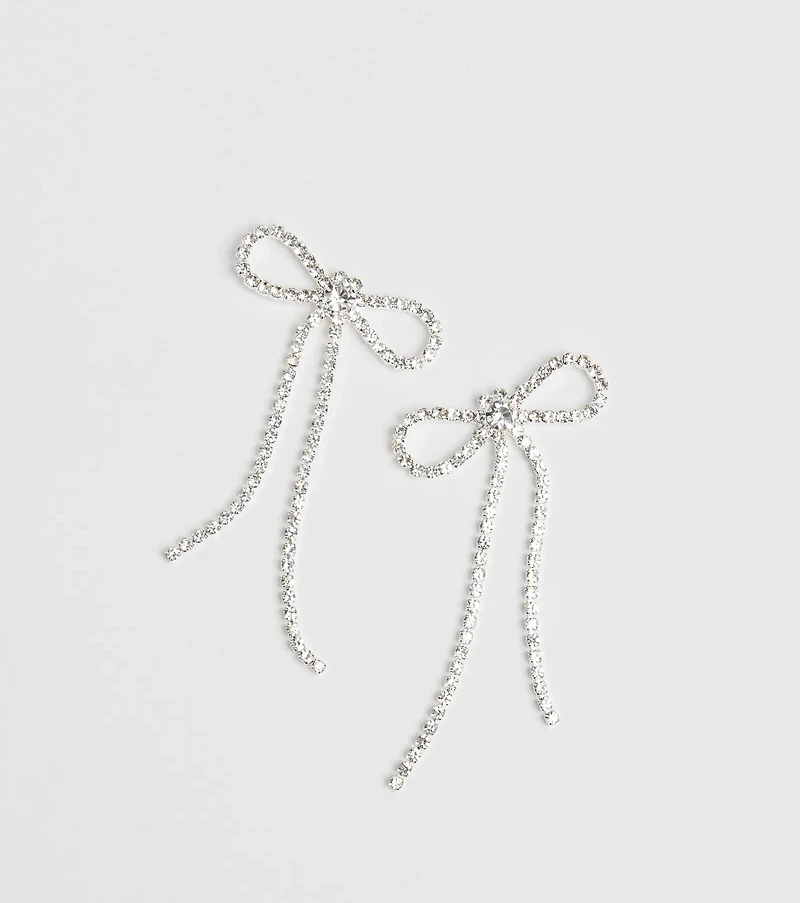 True Bliss Rhinestone Bow Earrings