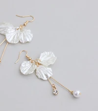Chic Beauty Rhinestone And Pearl Flower Earrings
