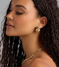 Seaside Beauty Concho Shell Stud Earrings