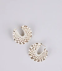 Sun Chaser Woven Raffia Hoop Earrings