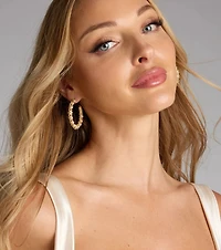 Statement Mode Pearl Hoop Earrings