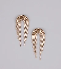 Dripping in Drama Pearl Fringe Earrings