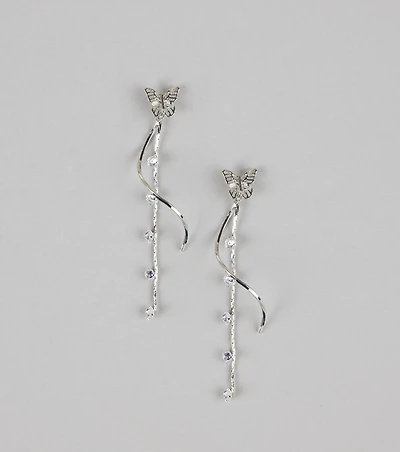 Float Like Magic Butterfly Rhinestone Earrings