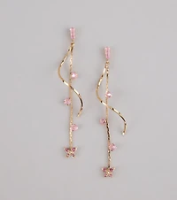 Glistening Heights Butterfly Rhinestone Earrings