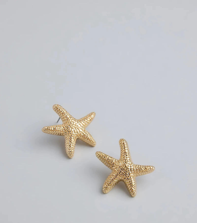 Mermaid Core Starfish Stud Earrings