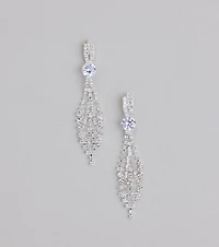 Luxe Shimmer Rhinestone Chandelier Earrings