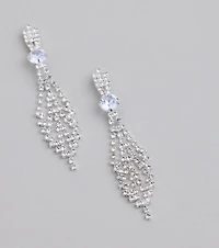Luxe Shimmer Rhinestone Chandelier Earrings