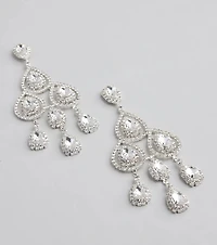 Luxe Vibe Teardrop Rhinestone Chandelier Earrings