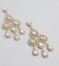 Luxe Vibe Teardrop Rhinestone Chandelier Earrings