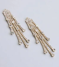 All This Glamour Rhinestone Tassel Earrings