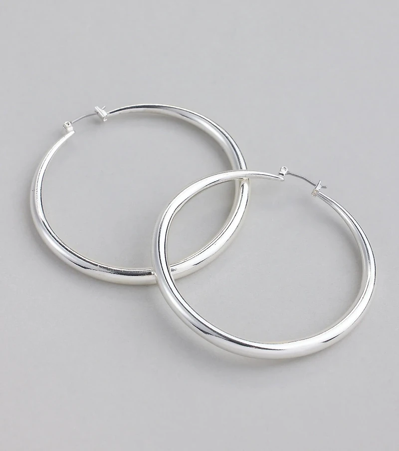 Sleek Glam Large Hollow Hoop Earrings