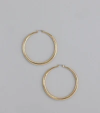 Sleek Glam Large Hollow Hoop Earrings