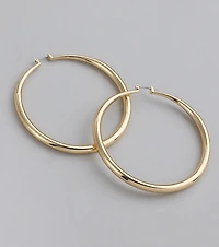Sleek Glam Large Hollow Hoop Earrings