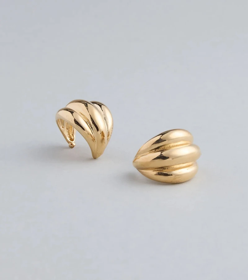 Fine Classics Pleated Hoop Earrings