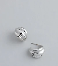Fine Classics Pleated Hoop Earrings
