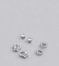 Flying High Cubic Zirconia Three Pack Stud Earrings