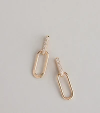 Glow Mode Chain Rhinestone Earrings