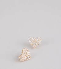 Heart Eyes Cubic Zirconia Stud Earrings
