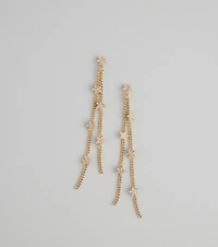 Catch The Glow Rhinestone Star Linear Earrings