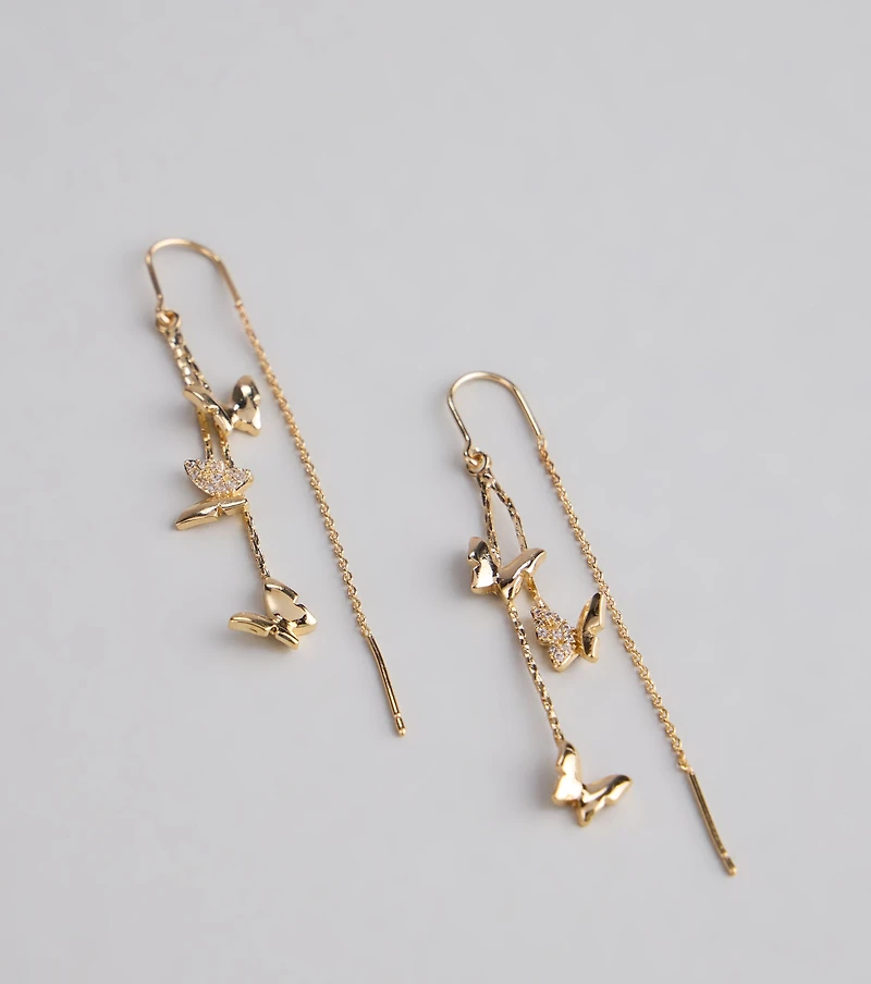 Whimsical Beauty Butterfly Rhinestone Earrings
