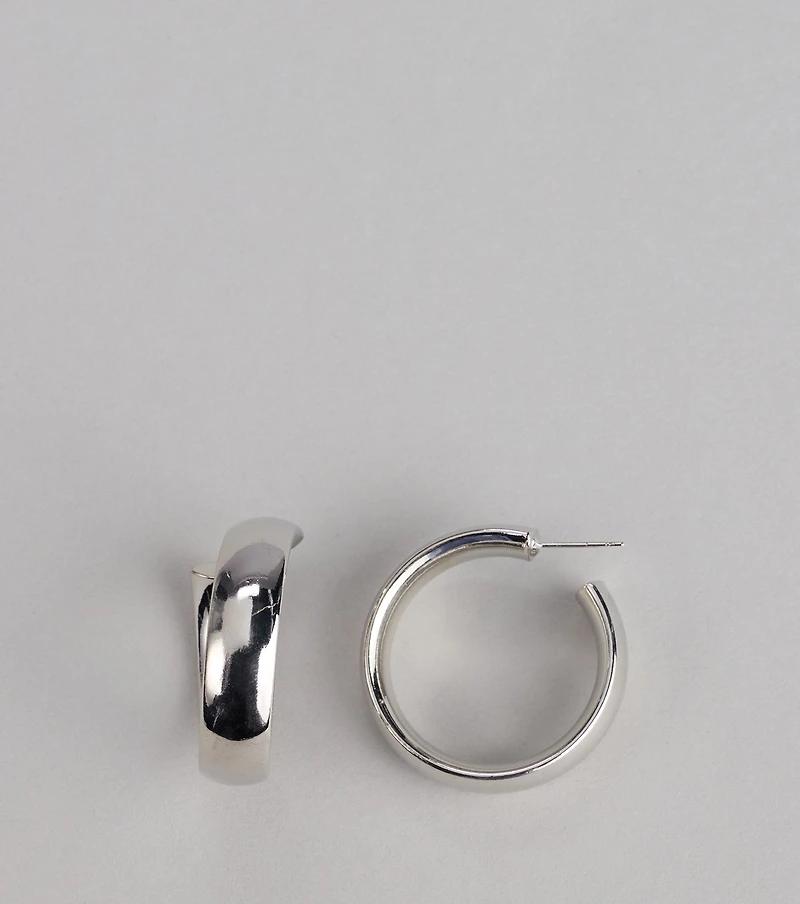 Polished Shine Hoop Earrings