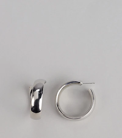 Polished Shine Hoop Earrings
