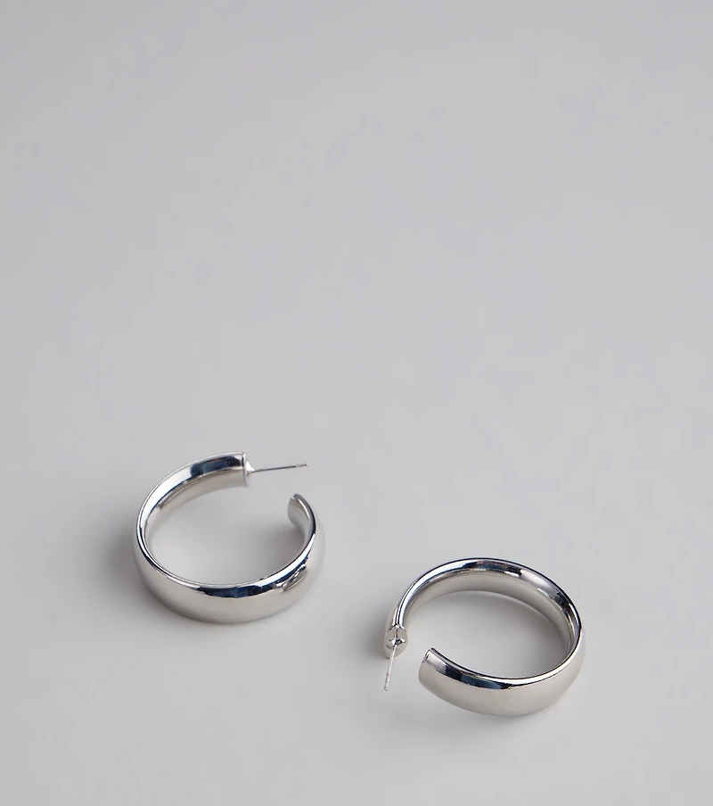 Polished Shine Hoop Earrings