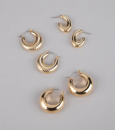 Perfect Trio Hoop Earrings Set