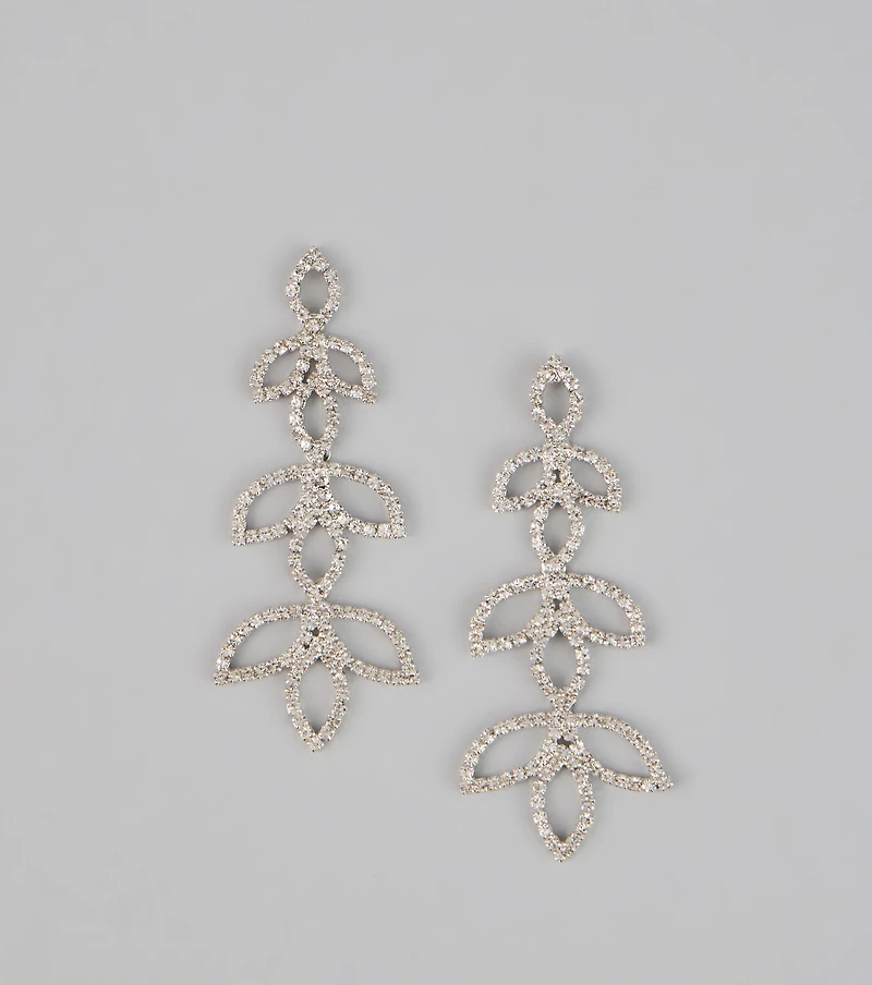 Enchanted Leaf Rhinestone Earrings