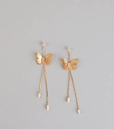 Soft Sparkle Rhinestone Butterfly Earrings